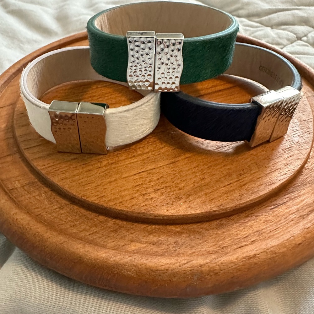 Rustic cuff set of 3 bracelets